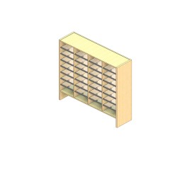 Standard Sized Open Back Sort Module - 4 Columns - 36" Sorting Height w/ 6" Riser