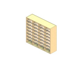 Standard Sized Open Back Sort Module - 4 Columns - 42" Sorting Height w/ No Riser