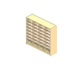 Standard Sized Open Back Sort Module - 4 Columns - 42" Sorting Height w/ 3" Riser