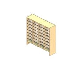 Standard Sized Open Back Sort Module - 4 Columns - 42" Sorting Height w/ 6" Riser