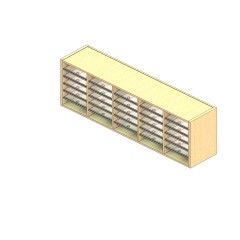 Standard Sized Open Back Sort Module - 5 Columns - 18" Sorting Height w/ No Riser
