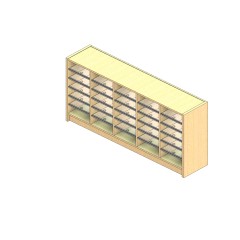 Standard Sized Open Back Sort Module - 5 Columns - 24" Sorting Height w/ 3" Riser