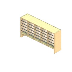 Standard Sized Open Back Sort Module - 5 Columns - 24" Sorting Height w/ 6" Riser