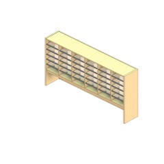 Standard Sized Open Back Sort Module - 6 Columns - 24" Sorting Height w/ 12" Riser