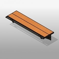SSG Bench Restraint Wall Mounted Wood Composite 48x14 Small