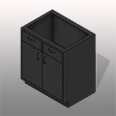 SSG Cabinet Base 2 Door 2 Drawer SST Small