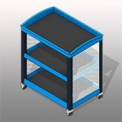 SSG Cart Industrial 1 Shelf Mat All Panels Small