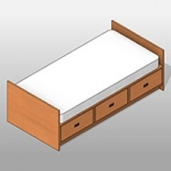 SSG Firehouse Bed 3 Drawers Laminate 40x82x27 Small