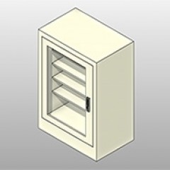 SSG Locking Medication Cabinet Powder Coated Steel desktop height glass door Small
