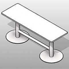 SSG Table Educational Extended Painted Steel 24x72 footrest bar Small