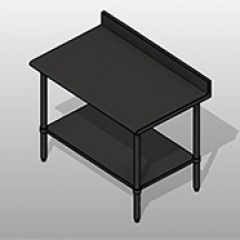 SSG Table Stainless Steel 48x30 backsplash undershelf Small