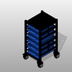 SSG Tray Storage Educational PCS 6 Tray Single Column Small