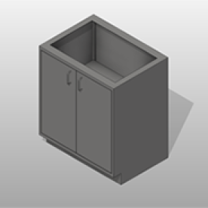 2 Door SST Base Cabinet 1 Adjustable Shelf Small