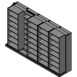 Box Size Sliding Shelves - 2 Rows Deep - 7 Levels - (30" x 16" Shelves) - 154" Total Width