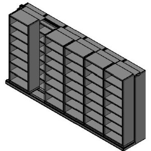 Box Size Sliding Shelves - 2 Rows Deep - 7 Levels - (30" x 16" Shelves) - 184" Total Width