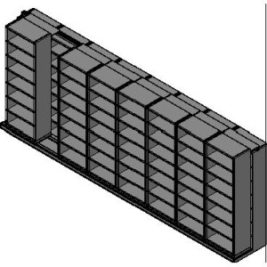 Box Size Sliding Shelves - 2 Rows Deep - 7 Levels - (30" x 16" Shelves) - 244" Total Width