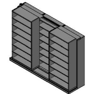 Box Size Sliding Shelves - 2 Rows Deep - 7 Levels - (42" x 16" Shelves) - 130" Total Width