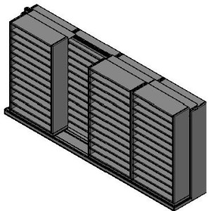 Bin Size Sliding Shelves - 2 Rows Deep - 12 Levels - (42" x 15" Shelves) - 172" Total Width