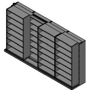 Box Size Sliding Shelves - 2 Rows Deep - 7 Levels - (42" x 16" Shelves) - 172" Total Width