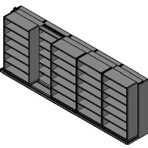 Box Size Sliding Shelves - 2 Rows Deep - 6 Levels - (42" x 16" Shelves) - 214" Total Width