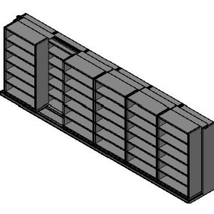 Box Size Sliding Shelves - 2 Rows Deep - 6 Levels - (42" x 16" Shelves) - 256" Total Width