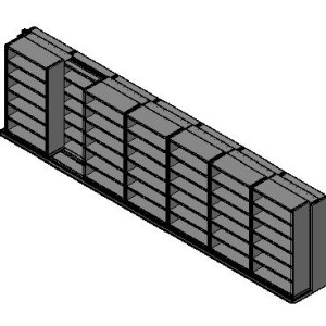Box Size Sliding Shelves - 2 Rows Deep - 6 Levels - (42" x 16" Shelves) - 298" Total Width