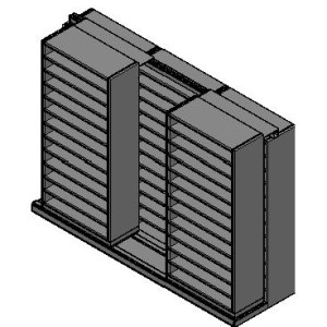 Bin Size Sliding Shelves - 2 Rows Deep - 12 Levels - (36" x 15" Shelves) - 112" Total Width