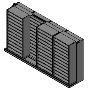 Bin Size Sliding Shelves - 2 Rows Deep - 12 Levels - (36" x 15" Shelves) - 148" Total Width