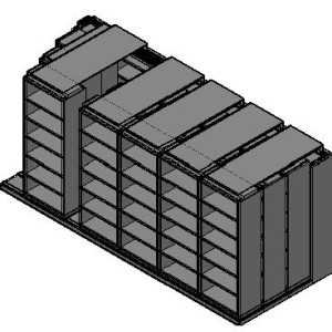 Box Size Sliding Shelves - 4 Rows Deep - 6 Levels - (30" x 16" Shelves) - 184" Total Width