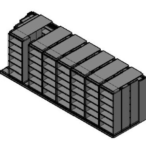 Box Size Sliding Shelves - 4 Rows Deep - 6 Levels - (30" x 16" Shelves) - 244" Total Width