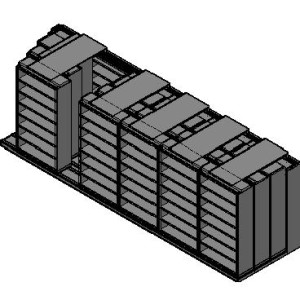 Legal Size Sliding Shelves - 4 Rows Deep - 7 Levels - (42" x 15" Shelves) - 256" Total Width