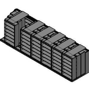 Box Size Sliding Shelves - 4 Rows Deep - 6 Levels - (42" x 16" Shelves) - 298" Total Width