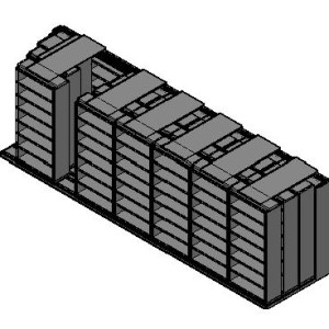Box Size Sliding Shelves - 4 Rows Deep - 7 Levels - (42" x 16" Shelves) - 298" Total Width
