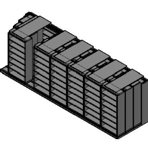 Legal Size Sliding Shelves - 4 Rows Deep - 7 Levels - (36" x 15" Shelves) - 256" Total Width