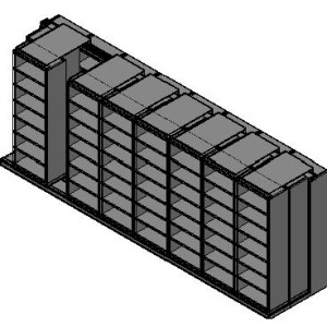 Box Size Sliding Shelves - 3 Rows Deep - 7 Levels - (30" x 16" Shelves) - 244" Total Width