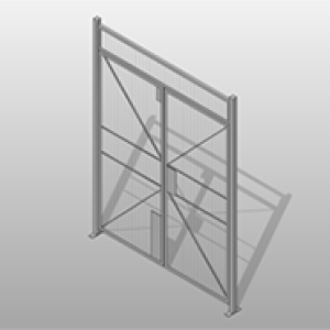 Double Hinged Door Wire Powder Coated Steel Partition Small
