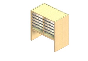 Oversize Sized Open Back Sort Module - 2 Columns - 18" Sorting Height w/ 12" Riser