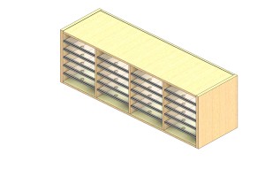 Oversize Sized Open Back Sort Module - 4 Columns - 18" Sorting Height w/ No Riser
