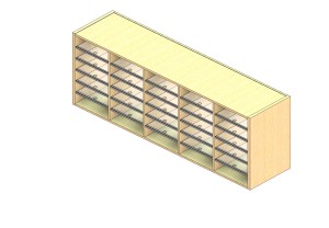 Oversize Sized Open Back Sort Module - 5 Columns - 24" Sorting Height w/ No Riser