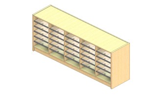 Oversize Sized Open Back Sort Module - 5 Columns - 24" Sorting Height w/ 3" Riser