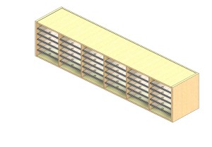 Oversize Sized Open Back Sort Module - 6 Columns - 18" Sorting Height w/ No Riser