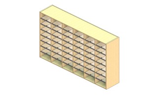Oversize Sized Open Back Sort Module - 6 Columns - 48" Sorting Height w/ No Riser