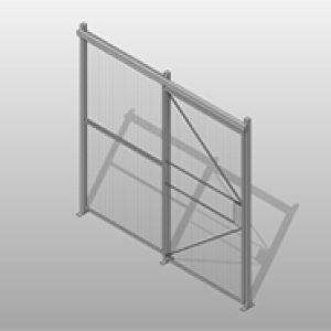 Powder Coated Steel Sliding Door Wire Partition Small