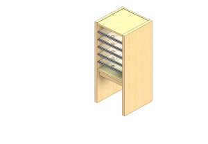 Standard Sized Plexi Back Sort Module - 1 Column - 18" Sorting Height w/ 12" Riser