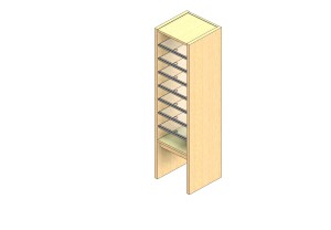 Standard Sized Open Back Sort Module - 1 Column - 36" Sorting Height w/ 12" Riser