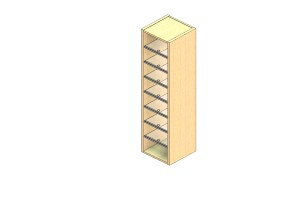 Standard Sized Plexi Back Sort Module - 1 Column - 48" Sorting Height w/ No Riser