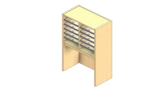 Standard Sized Plexi Back Sort Module - 2 Columns - 18" Sorting Height w/ 18" Riser