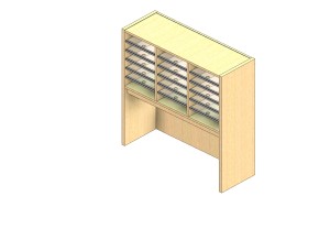 Standard Sized Open Back Sort Module - 3 Columns - 18" Sorting Height w/ 18" Riser