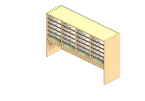 Standard Sized Open Back Sort Module - 4 Columns - 18" Sorting Height w/ 12" Riser